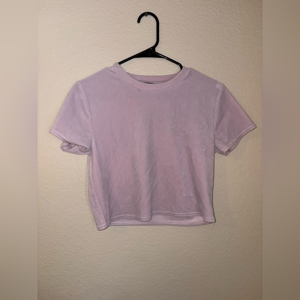 Forever 21 Velvet Pink Crop Top and Joggers